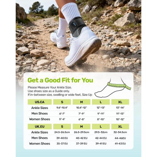 Quick Lace Up Ankle Brace with 2 Metal Support Stays, Breathable Stabilizer for Sprained Ankle, Slim Fit Ankle Support for Men & Women, Sports, Running, Basketball (Black, M)