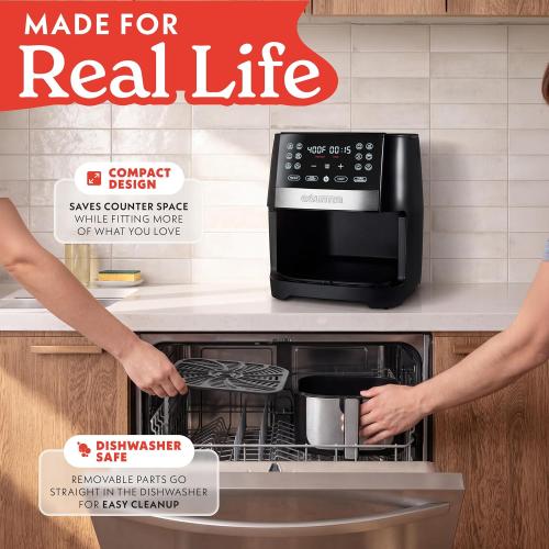Gourmia 8 Qt Digital Air Fryer  – XL Capacity , Nonstick Dishwasher Safe Basket, Oil-Free Cooking