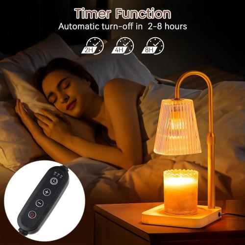 Candle Warmer Lamp Timer Adjustable - Height Wax Melt Electric Light Warming Dimmable Top Melter Heater for Melting Heating Small Jar Candles Gifts Women Mom Birthday Home Desk Decor with 2 Bulbs