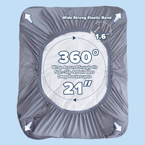 ELVEN HOME King Mattress Pad for Back & Hip Pain Relief, Pillow Top Cooling Bed Topper Quilted Fitted, Hotel Quality Deep Pocket Soft King Mattress Protector Cover Washable (78x80 inch, Grey)