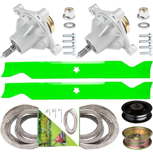 46 Inch Deck Rebuild Kit Fit for Husqvarna RZ4623 RZ4621 LSZ 4622 RZ4219 Dixon Speed ZTR 46 Lawn Mower Includes 2 Spindle 174356 174358 2 Blade 21546611 2 Idler 539132728 196104 1 Belt 539117245