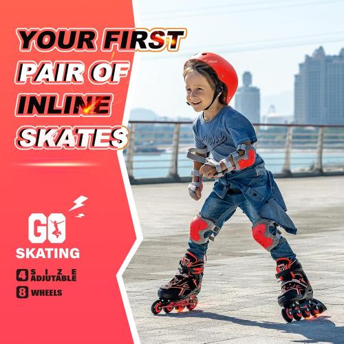 Size 40....2PM SPORTS Torinx Green Boys Adjustable Inline Skates, Fun Beginner Roller Skates for Kids, Youth, Girls, Men and Women