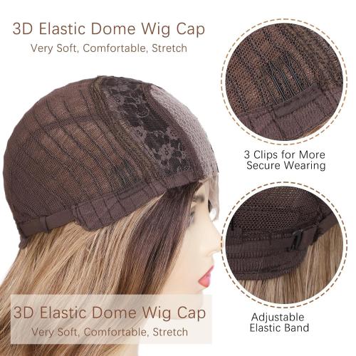 Ombre Blonde Wigs for Women, Long Blonde Wavy Wig, 26 Inch Middle Part Natural Looking Synthetic Heat Resistant Wig for Daily Party Cosplay Use