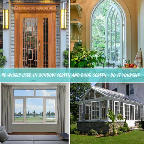 High Density dustproof and Pollen Proof net Window Screen mesh roll Used to Replace Screen Windows and Doors (Grey high-Density mesh,787''×57''(2000×145cm)