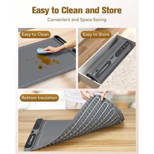 Food Warming Mat, 5s Fast Heating,Electric Warming Tray with 7 Temp 8 Timer Settings,Rollable & Portable Food Warmer for Parties,Buffet,Home and Travel Use