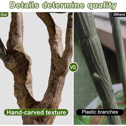 Large Artificial Trees with Pot Indoor Outdoor Realistic Floor Fake plantas Tall Faux Fiddle Leaf fig Tree for Home Living Room Bedroom Office Porch Outside Patio arboles artificiales para decoracion