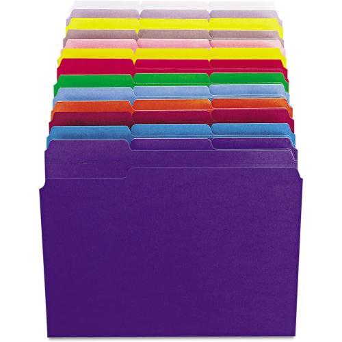 Set of 100 Color yellow Smead File Folder, Reinforced 1/3-Cut Tab, Letter Size, Yellow, 100 per Box (12934)