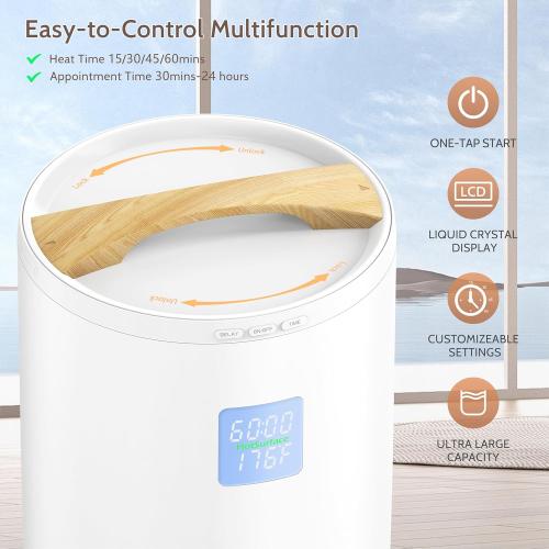 Keenray Large Towel Warmer Bucket, Luxury Towel Warmer for Bathroom, LCD Screen for Time and Temperature, Delay Time Up to 24 Hours, Fits 3 Large Towels, Blankets, Bathrobes, PJ's, Gift for Him & Her