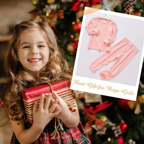 2-T Zando Toddler Thermal Underwear Set for Kids - Winter Base Layer Long Johns for Boys Girls Long Underwear for Skiing 2-6T