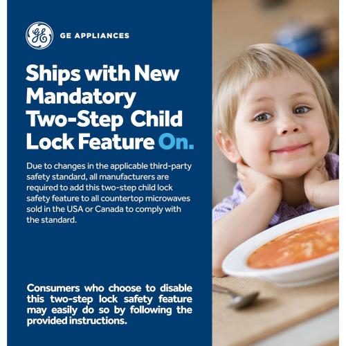 GE Countertop Microwave Oven, 1,200-watt Capacity, 2.0 Cubic Ft., 8 Auto Setting Cooking Settings, Child-Lock Technology, Kitchen Essentials for the Countertop, Dorm Room or Apartment, Black