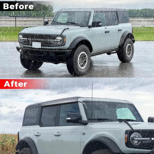 Bronco Rain Guard Window Visor Wind Deflectors for Bronco Accessories 4-Door 2021 2022 2023 Smoke Tint Premium Series Sun Rain Guards Compatible with Bronco 6th Gen.4-Door (4PCS)