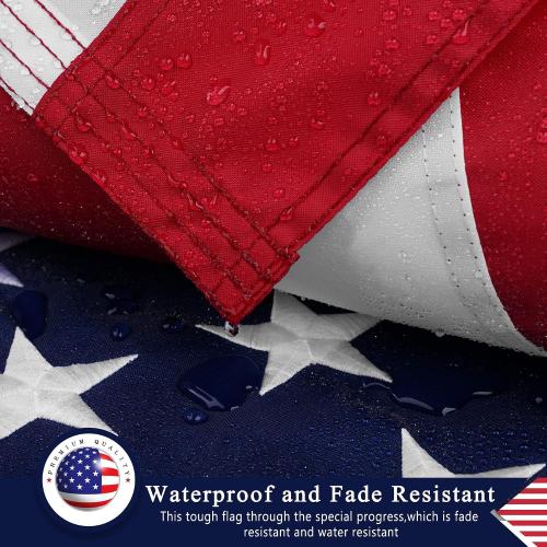 American Flag  for Outside, Heavy Duty US Flag for High Wind Outdoor | Heavy Duty Nylon, Fade Resistant and Waterproof USA Flag with Embroidered Stars, Sewn Stripes, Brass Grommets