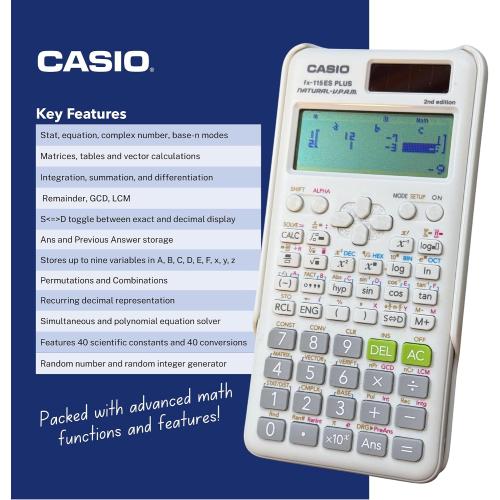 Casio fx-115ES Plus 2nd Edition – Advanced Scientific Calculator | 280  Functions, Natural Textbook Display℠ | Ideal for Math, Science, Engineering & Statistics
