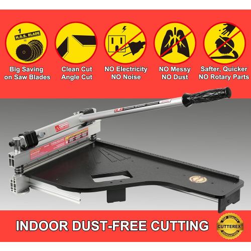 CUTTEREX 13 Vinyl Floor Cutter with wheels - Meet Multi-Angle/Length Cutting, A Flooring Tool also Cuts-Engineered Wood Floor, LVP, VCT, SPC, WPC, Long Life HSS Blade Mounted!