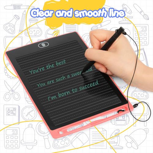 Pink 8.5 Dotted Lines LCD Writing Tablet for Kids, Calligraphy Paper 8.5 Inch Handwriting Pad for Students, Letter/Word/Sentence Practice Handwriting Board, Erasable Electronic Learning Pads