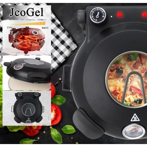 Countertop Pizza Oven Indoor, Pizza Oven 12 Inch Home Outdoor Portable Pizza Maker, 1200W Heats up to 800˚F Pizza Cooker with Viewing Window & Adjustable Temperature