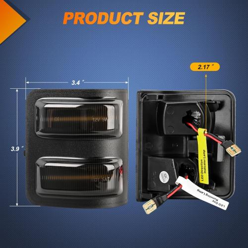 Nilight Side Mirror Marker Light Switchback Amber Turn Signals Lights White Parking Lamp Smoked Lens Plug and Play Compatible With 2008-2016 Ford F250 F350 F450 F550 Super Duty