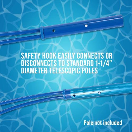 U.S. Pool Supply Swimming Pool Safety Hook - Emergency Life-Saving Rescue Equipment, Help Struggling, Drowning Swimmers, Teaching Preserver - Strong Aluminum Alloy, Attaches to 1-1/4 Telescopic Poles