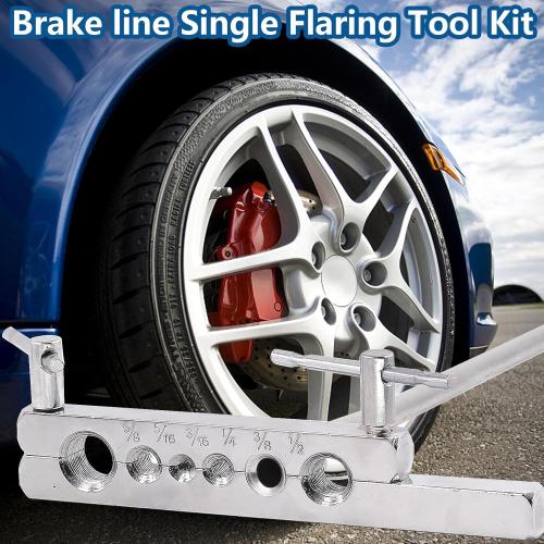 smseace 26Pack 1/4 Inch Brake line kit Includes 25FT Zinc-Plated Brake Lines with Fittings(16pcs Fittings,2pcs Union 4pcs Nut)，Brake line Bender，Single Flaring Tool，Pipe Cutter 1/4 Inch Brake Lines