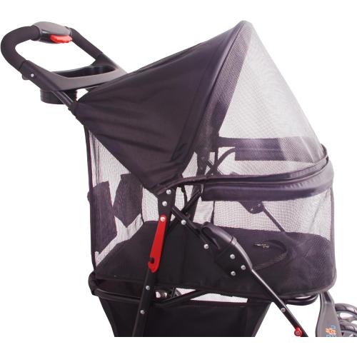 Full-Window pet Stroller 4 Wheels for Cats & Dogs, with Storage Basket,Cup Holder, Travel Puppy/Cats Stroller.