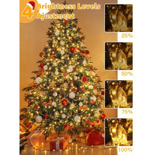 500 LED 164 FT Christmas Lights, Waterproof Outdoor String Lights with Remote and Timer, Christmas Tree Lights with 8 Modes Dimmable, Fairy Lights for Holiday Decor (Warm White)