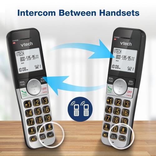 VTech Cordless Phone 3-Handset with Large Display and Big Buttons, DECT 6.0 with Caller ID/Call Waiting, Full Duplex Speakerphone, ECO Mode, Last 10 Number Redial, Easy to Use,VG231-3