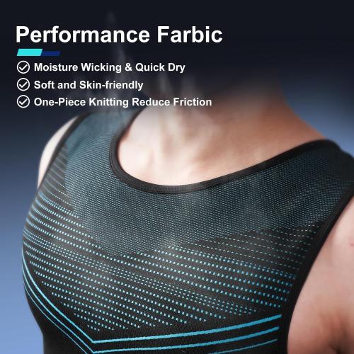 Odoland 3 Pack Men Large Compression Shirt, Tummy Control Slimming Undershirt Tank Top Men Body Shaper