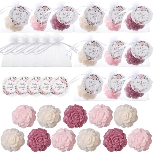 missing parts Demissle 24 Set Flower Mini Soaps for Guests Flower Soap Wedding Handmade Gift Favors Fancy Decorative with Thank You Tags for Wedding Bridal Guest Gift Party Favor(Rose)