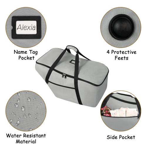 Car Seat Travel Bag Fits Chicco Keyfit 30, Uppababy Mesa, Nuna Pipa Lite, Padded Infant Gate Check Bag for Air Travel, Durable Carrier Bag with Side Pocket and Protective Feet, Extra Storage Bag.