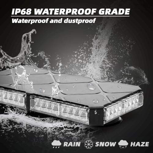 Amber/White Rooftop Magnetic Strobe Lights for Trucks, Emergency Beacon Warning Caution Light for Vehicles Car