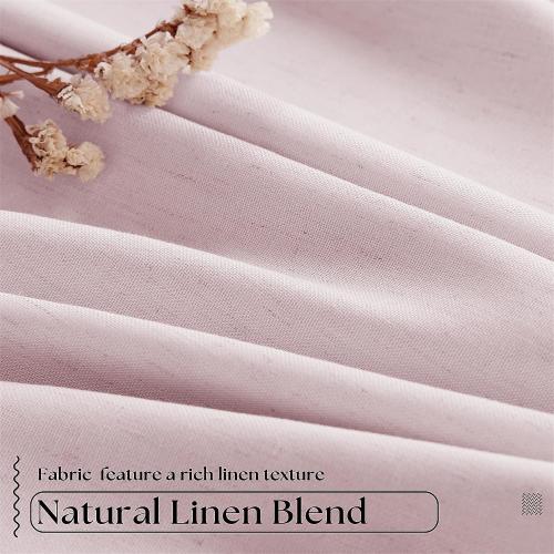 Pleated Pink Blackout Curtains 108 Inches Long for Girls Bedroom Living Room Thermal Insulated Pinch Pleat Room Darkening Light Blocking Linen 108 Inch Curtains Drape Window Panels Baby Pink Blush