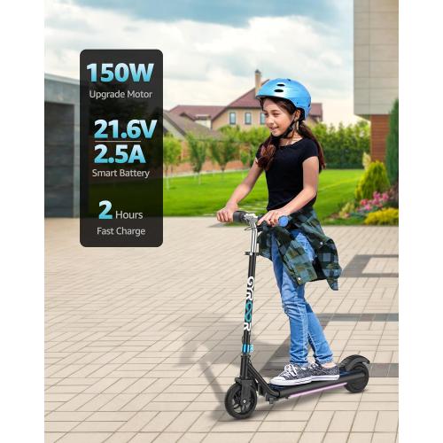 Gyroor H30 Max Electric Scooter for Kids, LED Dispaly, 150W Powerful Motor, Dual Brake System, Adjustable Height and Speed, Best Presents for Kids