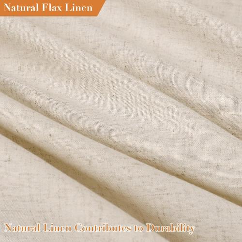 Nanspring Beige Boho Linen Shower Curtain 72 Inch Cute Tassel Natural Boho Vintage Rustic Fabric Bath Curtain Set with Hooks Neutral Farmhouse Country Elegant Shower Curtain for Bathroom 72x72, Beige