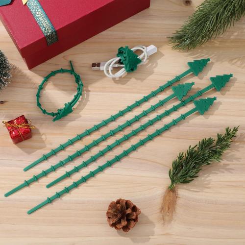 Zhengmy 60 Pcs Christmas Silicone Garland Ties for Banister 12 Stretchable to 24 Reusable Holiday Flexible Garland Hanger Ties for Christmas Banister Railing Stairs Craft Wrapping Lamp Posts Decor