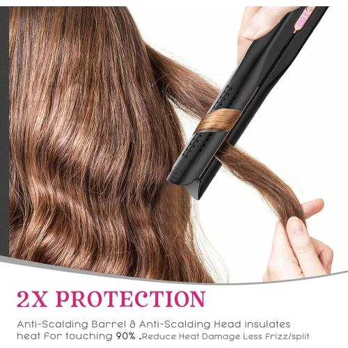 Airflow Styler, Titanium Flat Iron Hair Straightener, Professional Curling Iron with Cooling Air Vents to Lock in Style