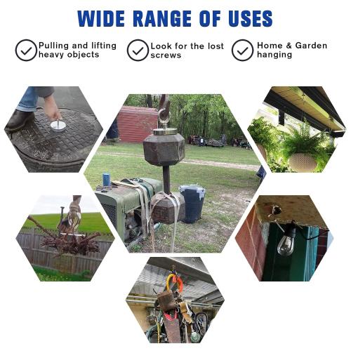Fishing Magnets 200 Lbs Pulling Force, Strong Rare Earth Magnet Fishing Magnet Only, Magnetic Fishing, Heavy Duty Security Large Tags Neodymium Magnets for River Fishing, Lifting (1.75)