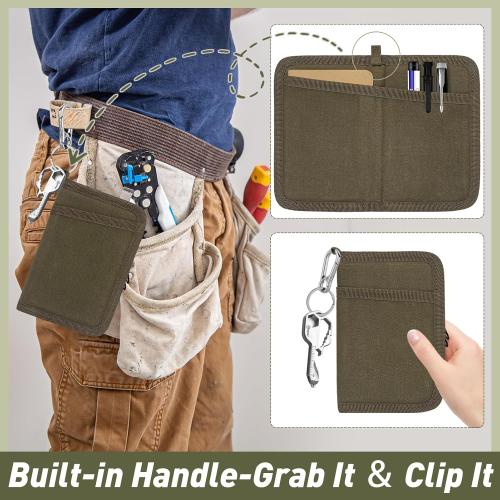 Journal Cover for Field Notes & Moleskine Cahier with YKK Zipper, 3.5x5.5 Waxed Canvas Notebook Cover with Pen Holder, Water Resistant Travel Planner Cover for Daily Use