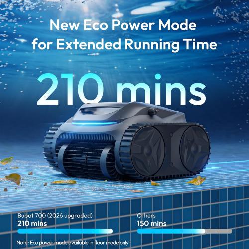 (2026 New) Bubot 700 Gen2 Pool Vacuum for Inground Pools, Cordless Robotic Pool Cleaner with 210 Min Runtime, Strong Suction, Wall & Waterline Cleaning, App Control & Smart Navigation, Deep Gray