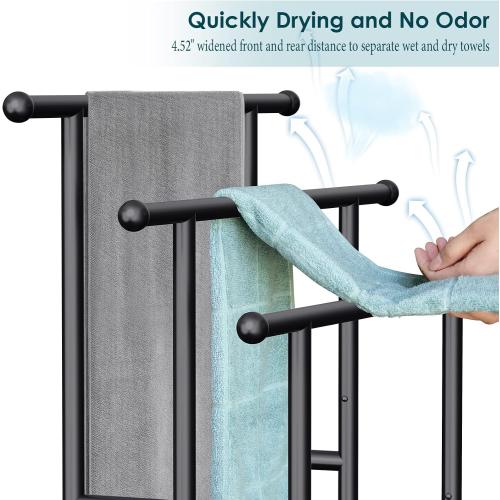 Kayfia 40'' Freestanding 3 Tier Alloy Steel Towel Rack with Storage Basket