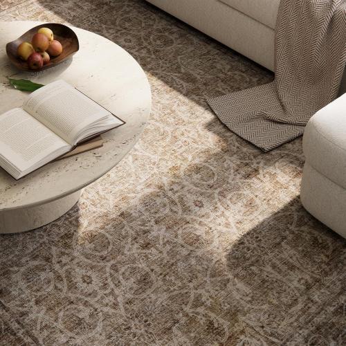 Washable Rugs for Living Room: 8x10 Area Rugs for Bedroom Ultra Soft Non-Slip Stain Resistant Vintage Boho Large Carpet for High-Traffic Dining Room - Farmhouse Decor