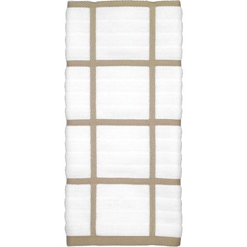 All-Clad Checked Kitchen Towel: Highly Absorbent, Super Soft Long Lasting - 100% Cotton, 17x30 Tea Towel for Cleaning & Drying Dishes, Pans, Glassware, or Countertops, (2-Pack), Cappuccino