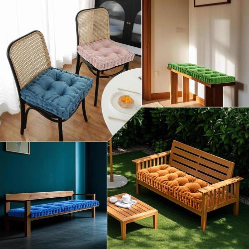 Floor Pillow Cushion for Home Decor, Seating, Tufted Corduroy Cushions for Balcony Outdoor Tatami Living Room (Beige, 16 W x 16 L x 4 H)   Long Cushion