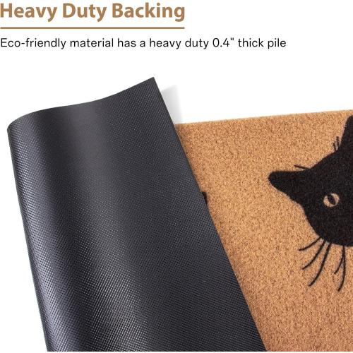 Hope You Like Cats Doormat 29×17 Inch, Funny Black Cat Door Mat, Cute Cat Front Doormat, Funny Welcome Mat Outdoor Indoor, Coir Door Mat for Entryway Porch, Housewarming Gift
