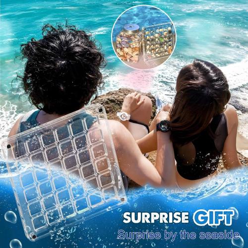 Artlunar 36 Grids Acrylic Display Box - Clear Shadow Box for Seashell, Rock, and Thimble Collection, Mini Trinket Shelf Organizer for Collectors