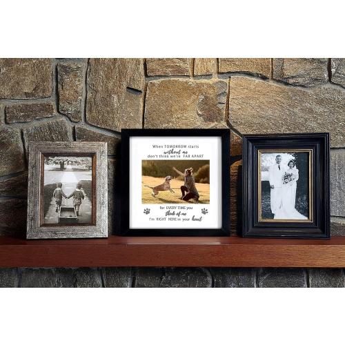 KCRasan Pet Memorial Picture Frame, Sympathy Gift, Dog Cat Tribute,Black