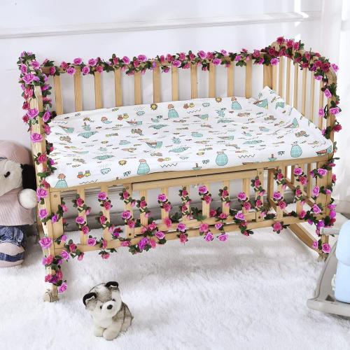 MARTINE MALL Flower Garland - 5 Strand 41Ft Rose Vines for Bedroom, Purple Rose Floral Decor