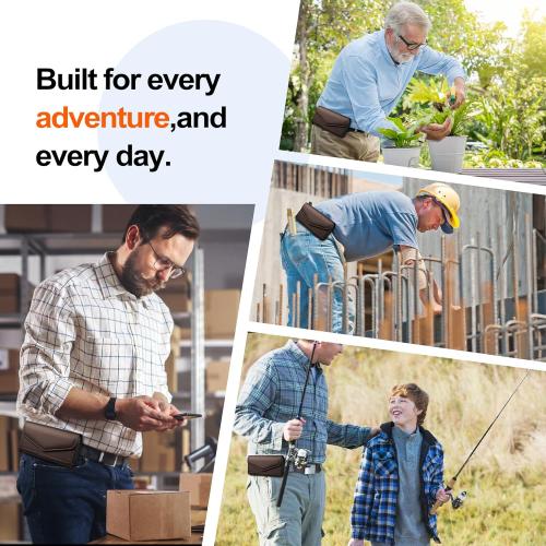 Leather Cell Phone Holster with Card Holder and Belt Clip Protective Case for Samsung Galaxy Ultra S25 S24 S23 S22 S21 S20 A17 A16 A15 A14 A13, Motorola G Stylus 5G, XL-Coffee