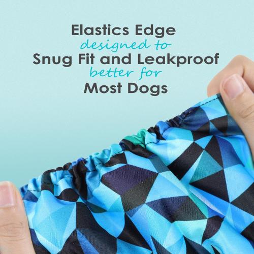 wegreeco Washable Male Dog Belly Band (Stylish Pattern)- Pack of 3 - Male Dog Belly Wrap, Dog Diapers Male (Abstract Geometrical Blue, Small)