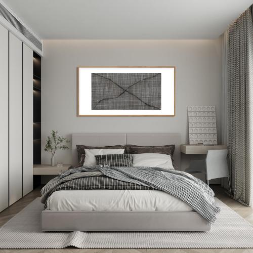 Abstract Line Framed Canvas Wall Art Set,Minimalist Black and White Wall Decor,Neutral Geometric Print,Modern Illustration Mid Century Boho Artwork for Living Room,Bedroom-20 x40