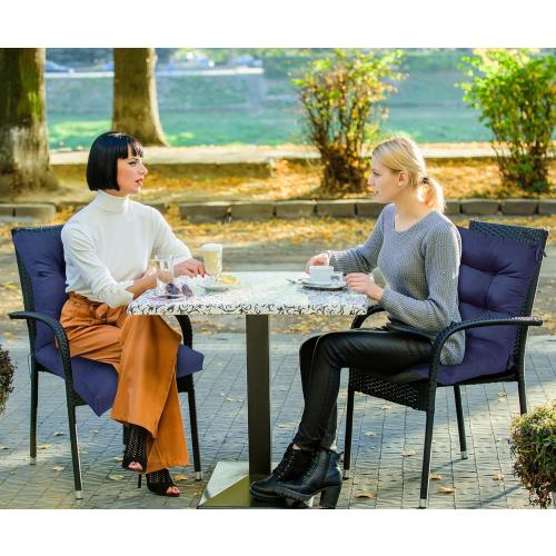 Outdoor Wicker Chair Cushions Set of 2 Solid Fluffy Patio Chair Cushion High Back Waterproof Patio Rocking Chair Replacement Pads for Outdoor Furniture Dark Grey 41.7*20.8*3.9